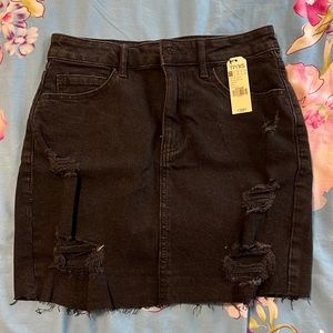GARAGE - black denim mini skirt
